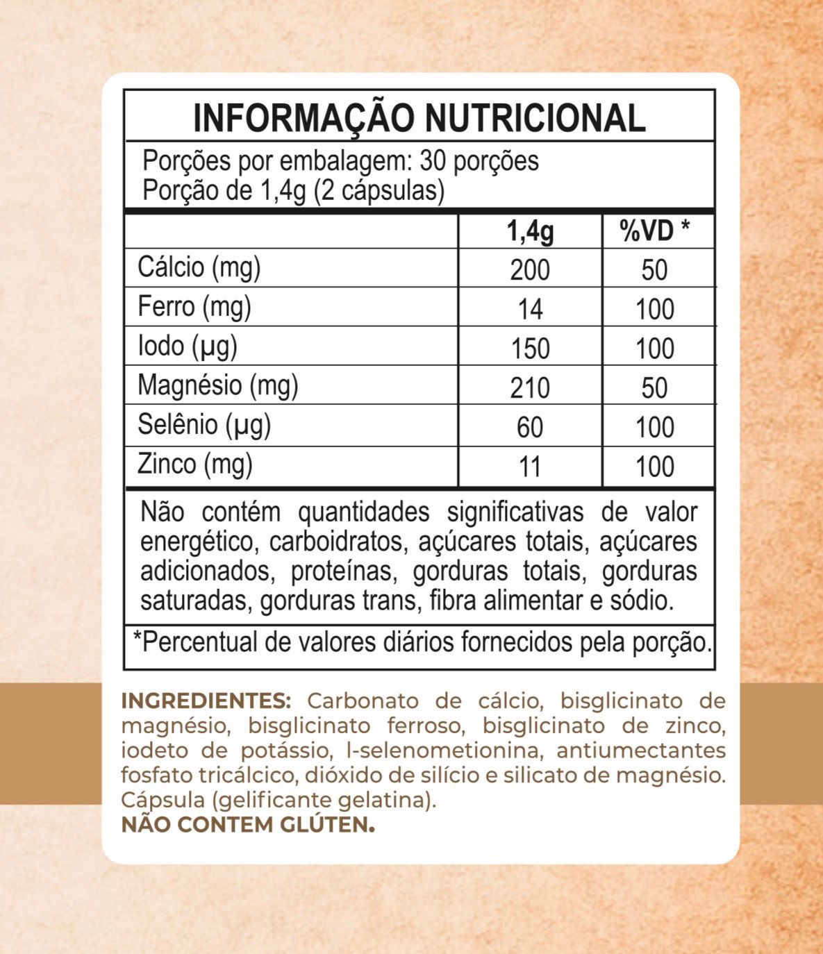 Tabela Nutricional StrongOn